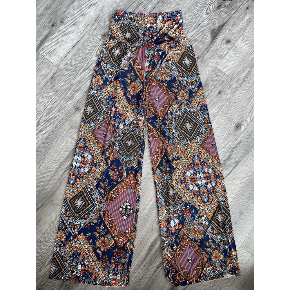 Zig Zag Stripe Women's Leg Vintage Vibe Paisley‎ High Waisted Polyester XL